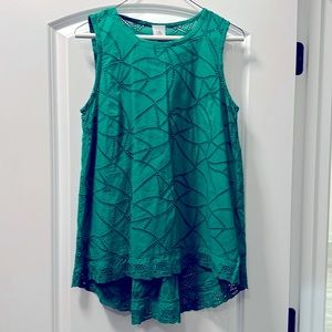 CABI Green Eyelet Gemma Sleeveless Top